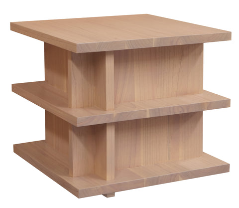 Hudson Oversized Square Side Table with Tiered Shelves