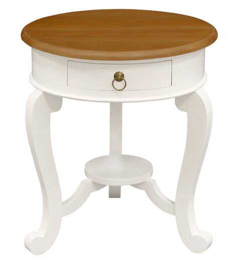 Round Cabriol Leg 1 Drawer Lamp Table