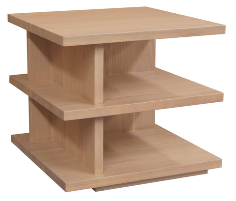 Hudson Oversized Square Side Table with Tiered Shelves