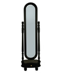 Sierra 1 Drawer Oval Mirror Stand (Black)