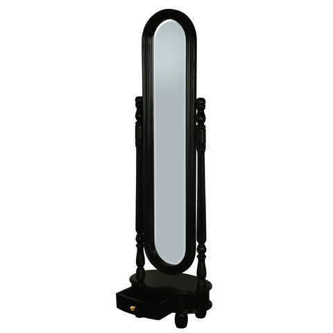 Sierra 1 Drawer Oval Mirror Stand (Chocolate)