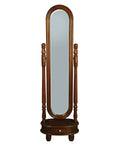 Sierra 1 Drawer Oval Mirror Stand (Mahogany)