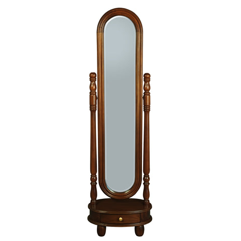 Sierra 1 Drawer Oval Mirror Stand (Mahogany)