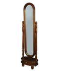 Sierra 1 Drawer Oval Mirror Stand (Mahogany)