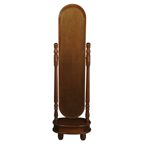 Sierra 1 Drawer Oval Mirror Stand (Mahogany)