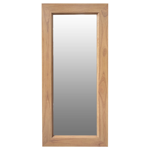 Manhattan Solid Mindi Timber Rectangular Mirror with Stand 65 x 150 cm