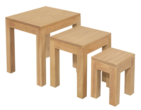 Amsterdam 3-Piece Mindi Wood Nested Table Set