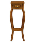 Queen Anne 1 Drawer Plant Stand (Light Pecan)