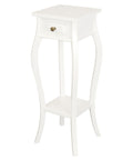 Queen Anne 1 Drawer Plant Stand (White)