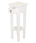 Tasmania 1 Drawer Plant Stand (White)