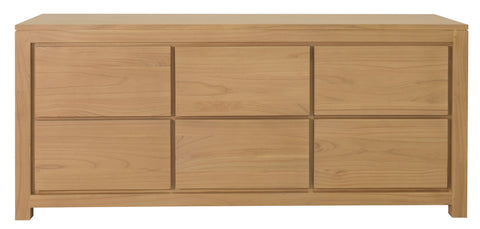 Amsterdam 6-Drawer Solid White Cedar Wood Dresser