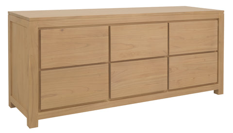 Amsterdam 6-Drawer Solid White Cedar Wood Dresser