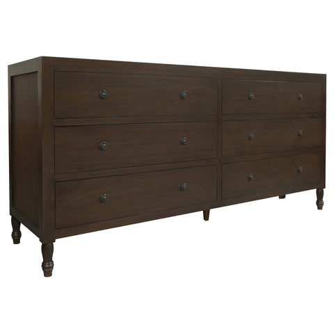 Beau 6 Drawer Dresser (Walnut)