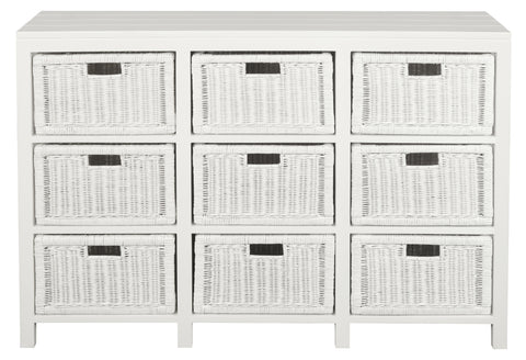 Rattan Drawer Cabinet (White)