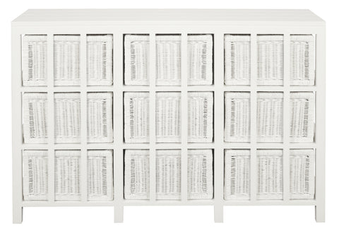 Rattan Drawer Cabinet (White)