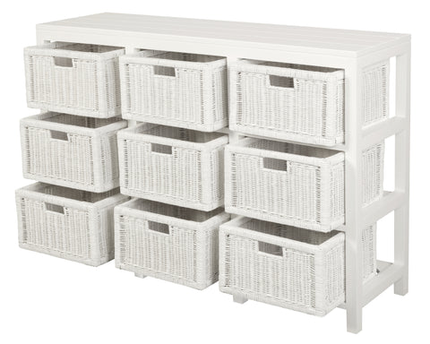 Rattan Drawer Cabinet (White)