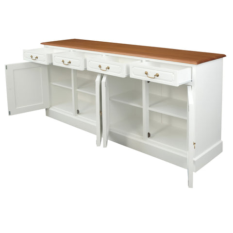 Tasmania 4 Door 4 Drawer Buffet (White Caramel)