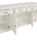 Queen Ann 4 Door 4 Drawer Buffet (White)