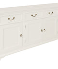 Queen Ann 4 Door 4 Drawer Buffet (White)