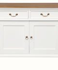 Queen Ann 4 Door 4 Drawer Buffet (White Caramel)