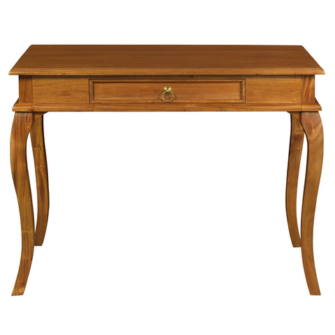 Queen Anne 1 Drawer Sofa Table (Light Pecan)