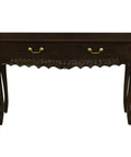 Jepara 2 Drawer Carved Sofa/Hall Table (Chocolate)
