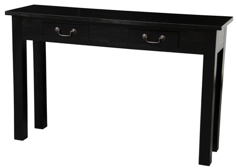 Tasmania 2 Drawer Straight Leg Sofa/Hall Table (Black)