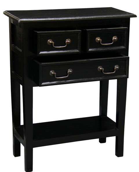 Tasmania 3 Drawer Sofa Table (Black)