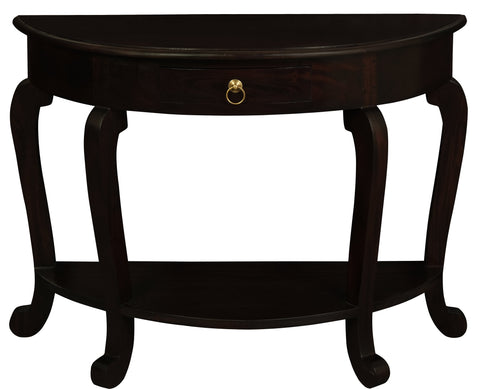 Cabriol Leg 1 Drawer Half Round Sofa Table