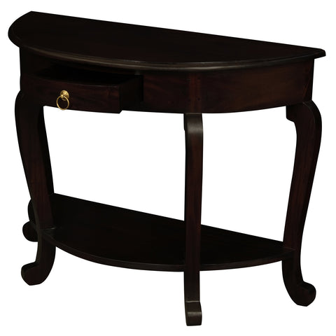 Cabriol Leg 1 Drawer Half Round Sofa Table