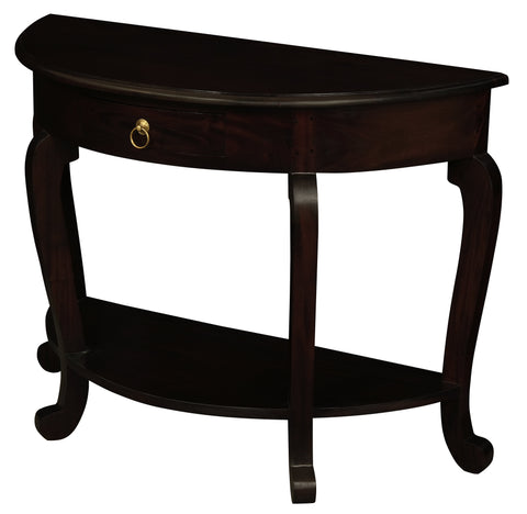 Cabriol Leg 1 Drawer Half Round Sofa Table