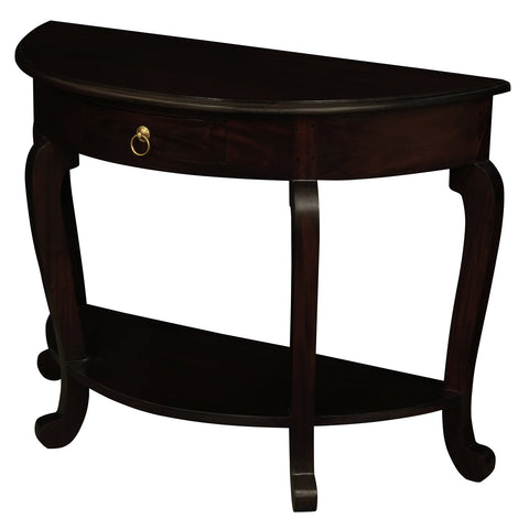 Cabriol Leg 1 Drawer Half Round Sofa Table