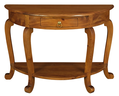 Cabriol Leg 1 Drawer Half Round Sofa Table