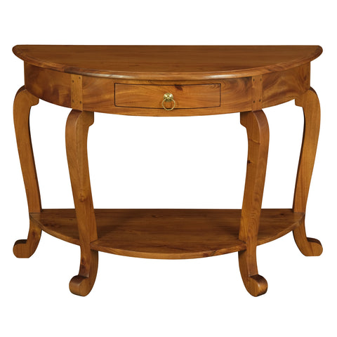 Cabriol Leg 1 Drawer Half Round Sofa Table