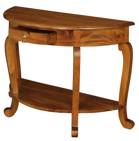 Cabriol Leg 1 Drawer Half Round Sofa Table