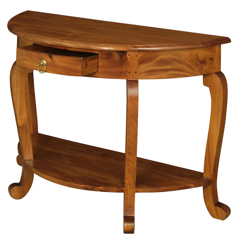 Cabriol Leg 1 Drawer Half Round Sofa Table