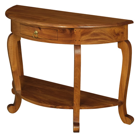 Cabriol Leg 1 Drawer Half Round Sofa Table