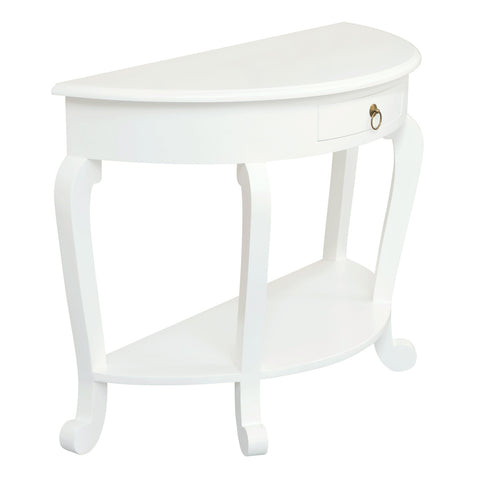 Cabriol Leg 1 Drawer Half Round Sofa Table
