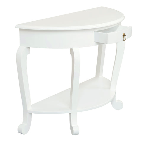 Cabriol Leg 1 Drawer Half Round Sofa Table