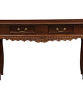 Jepara 2 Drawer Carved Sofa/Hall Table (Mahogany)