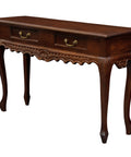 Jepara 2 Drawer Carved Sofa/Hall Table (Mahogany)