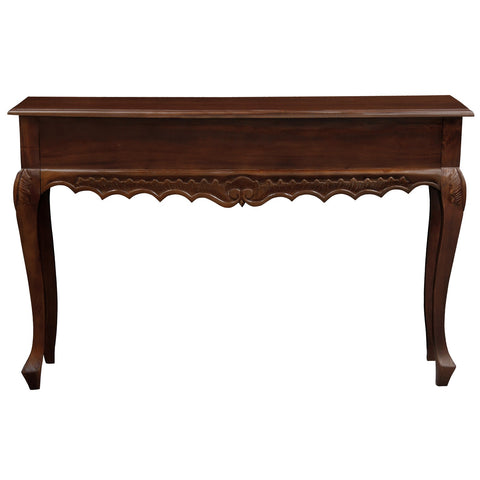 Jepara 2 Drawer Carved Sofa/Hall Table (Mahogany)