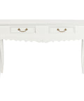 Jepara 2 Drawer Carved Sofa/Hall Table (White)