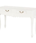 Jepara 2 Drawer Carved Sofa/Hall Table (White)