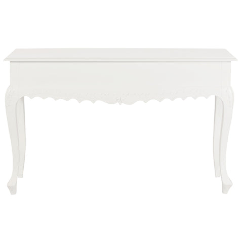 Jepara 2 Drawer Carved Sofa/Hall Table (White)