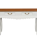 Jepara 2 Drawer Carved Sofa/Hall Table (White Caramel)