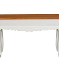 Jepara 2 Drawer Carved Sofa/Hall Table (White Caramel)