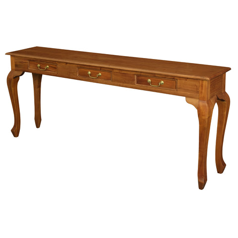 Queen Ann 3 Drawer Sofa Table