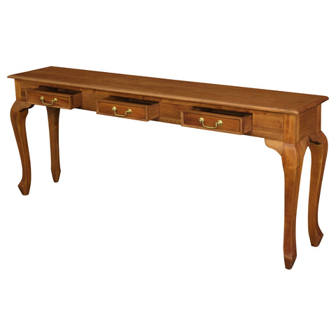 Queen Ann 3 Drawer Sofa Table