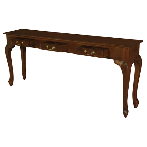 Queen Ann 3 Drawer Sofa Table